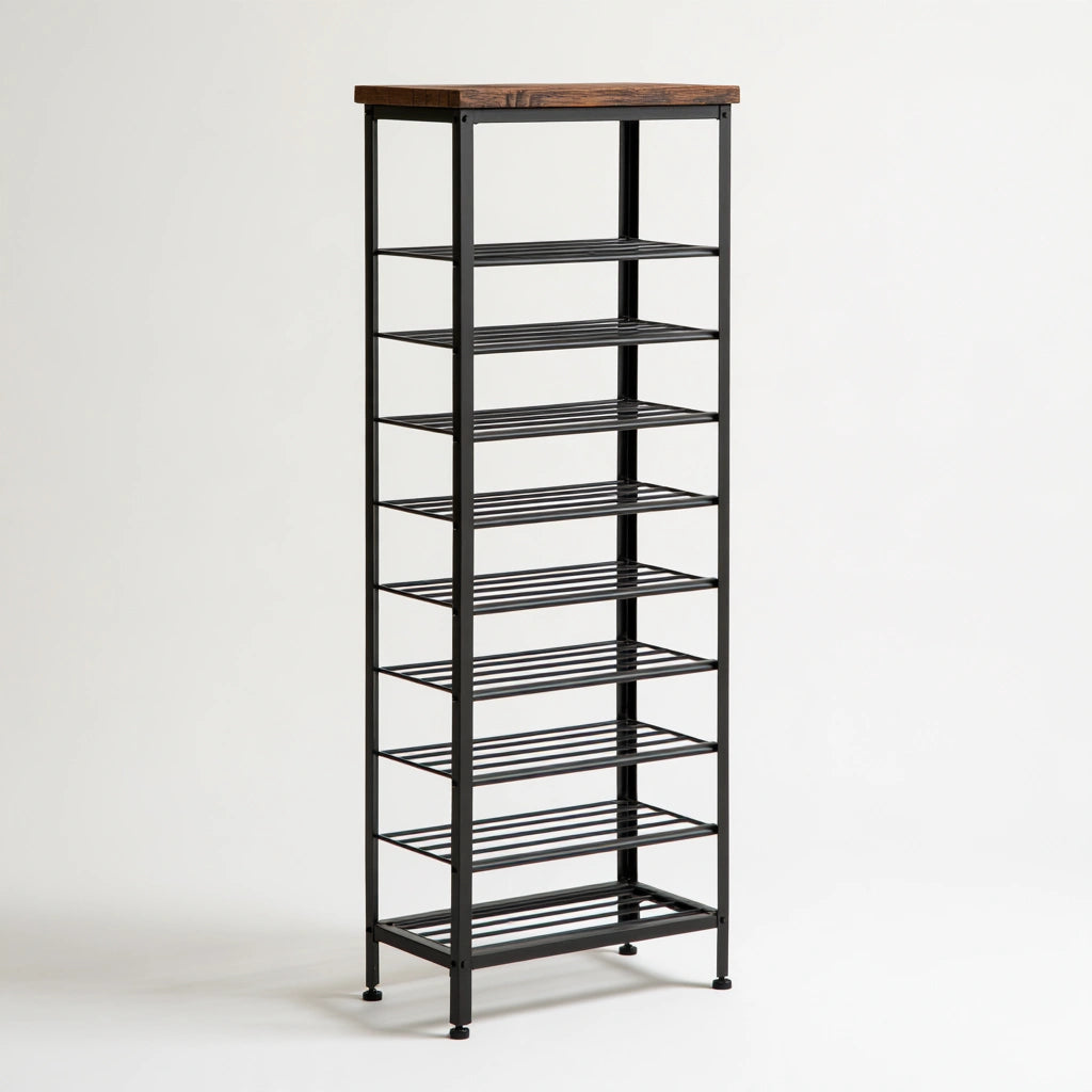 Scaffale portascarpe dalle linee essenziali, colore grigio